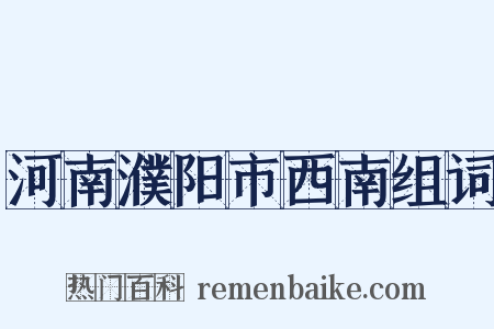 河南濮阳市西南组词是什么意思的图片